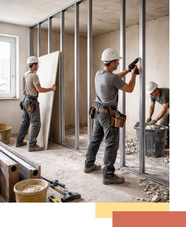 Перенос гипсокартонной перегородки в Ленинске-Кузнецком профессионально и быстро