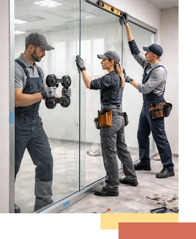 Профессиональный монтаж стеклянных перегородок в Ленинске-Кузнецком