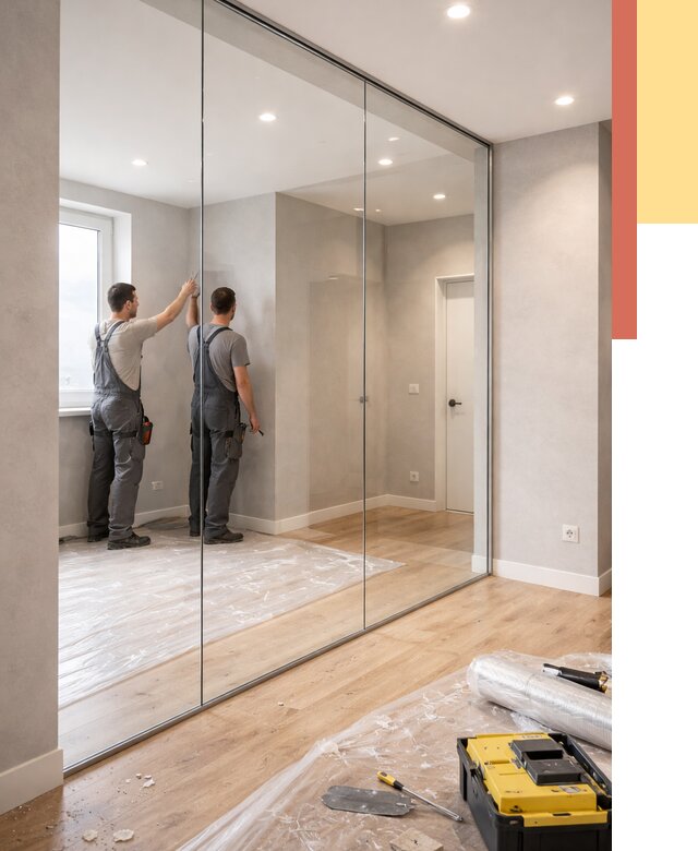 Безрамные стеклянные перегородки в Ленинске-Кузнецком — монтаж от 9710 руб. | ОТДЕЛОЧНИК-Лнн