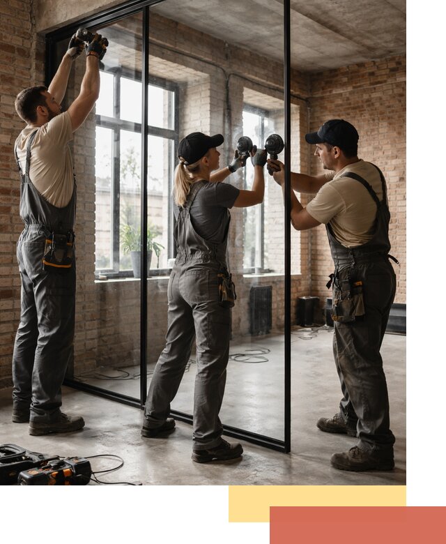 Стеклянные перегородки лофт — изготовление и монтаж в Ленинске-Кузнецком