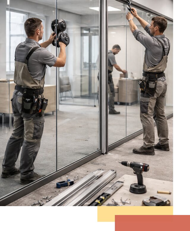 Стеклянные офисные перегородки под ключ в Ленинске-Кузнецком