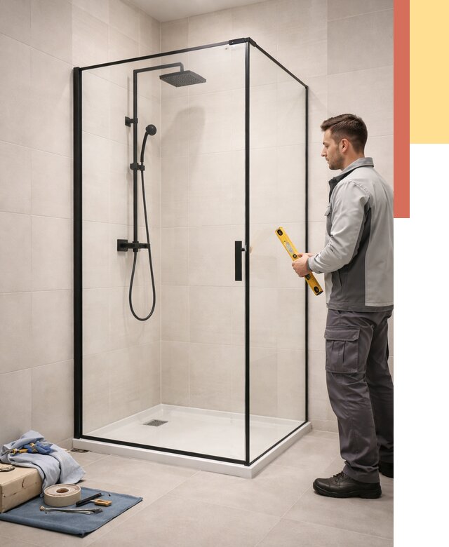 Стеклянные перегородки для душа в Ленинске-Кузнецком от 12776 руб. | Монтаж под ключ — ОТДЕЛОЧНИК-Лнн