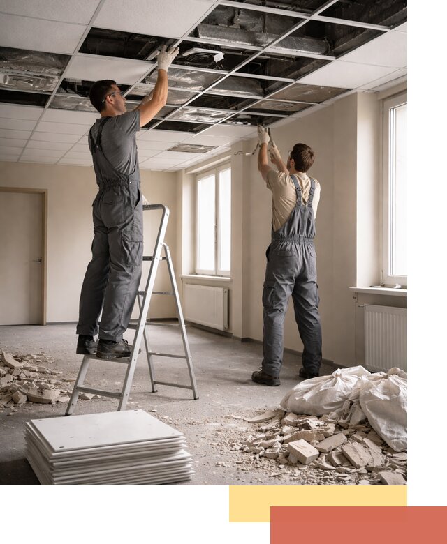 Демонтаж потолков Армстронг профессионально в Ленинске-Кузнецком