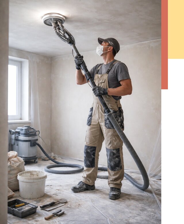 Шлифовка потолка в Ленинске-Кузнецком от 3577 руб. — услуги шлифования потолка | ОТДЕЛОЧНИК-Лнн