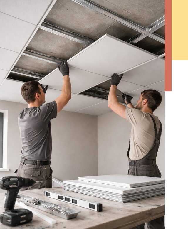 Монтаж кассетного потолка в Ленинске-Кузнецком от 4599 руб/м2 — установка и сборка | ОТДЕЛОЧНИК-Лнн