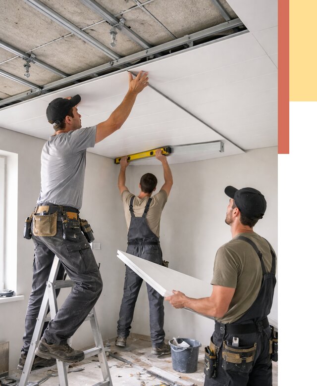 Монтаж потолка из ПВХ панелей в Ленинске-Кузнецком от 3577 руб./м2 — быстро и недорого | ОТДЕЛОЧНИК-Лнн