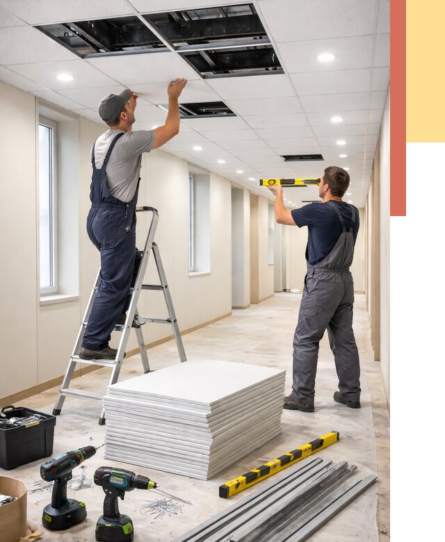 Ремонт потолка Армстронг в Ленинске-Кузнецком от 4599 руб. — быстро и недорого | ОТДЕЛОЧНИК-Лнн