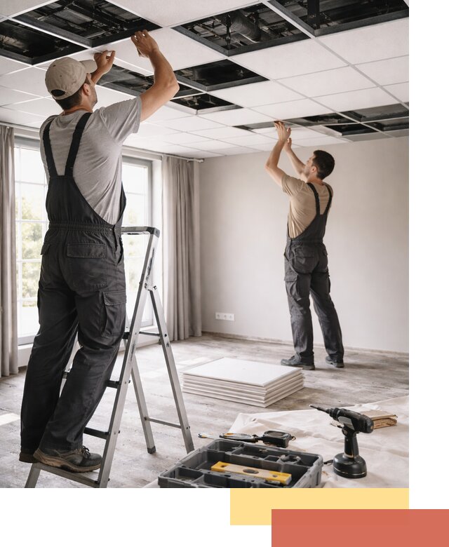 Замена плит подвесного потолка в Ленинске-Кузнецком быстро и качественно