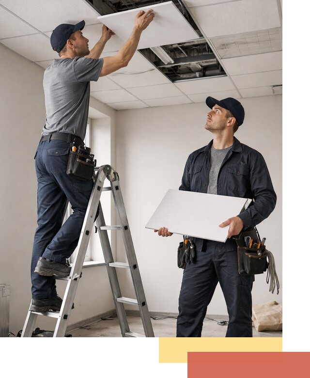 Обслуживание подвесного потолка в Ленинске-Кузнецком — ремонт и чистка