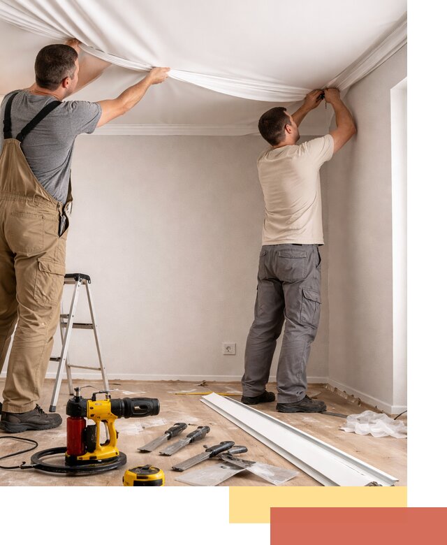 Монтаж ПВХ натяжного потолка в Ленинске-Кузнецком качественно и быстро