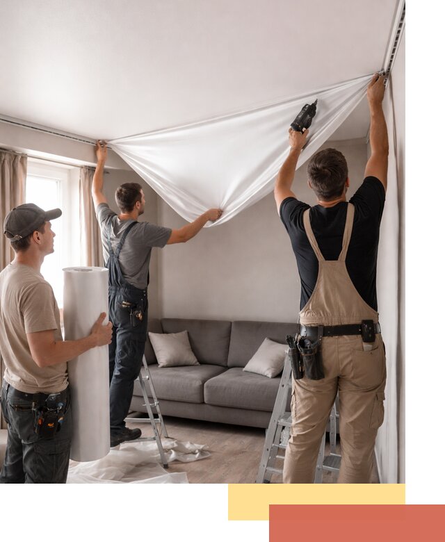 Монтаж сатинового натяжного потолка в Ленинске-Кузнецком качественно и быстро