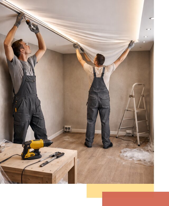 Монтаж натяжного потолка с подсветкой в Ленинске-Кузнецком цена и сроки