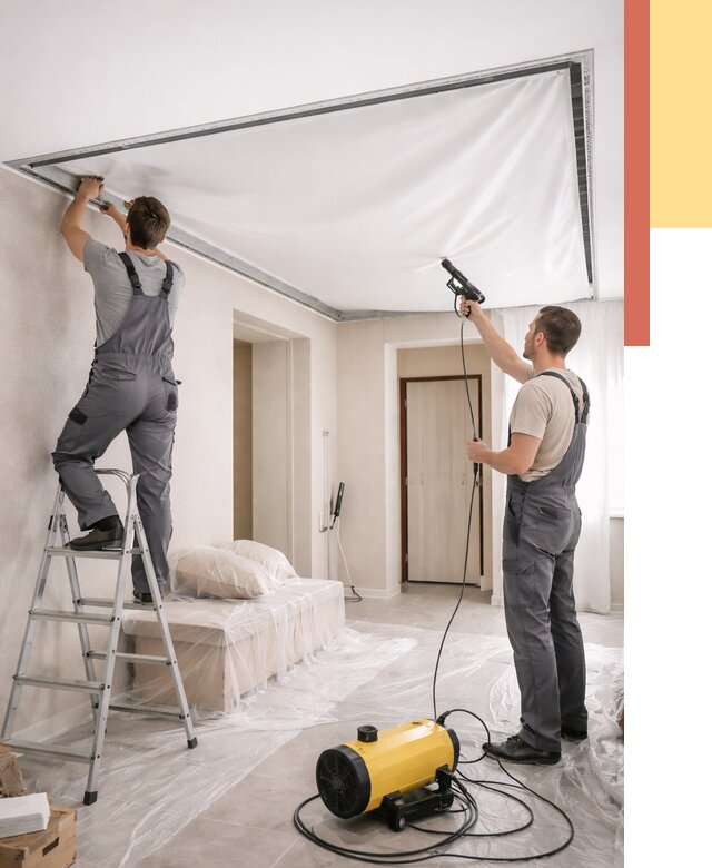 Монтаж натяжного потолка в прихожей в Ленинске-Кузнецком от 2709 руб. под ключ | ОТДЕЛОЧНИК-Лнн