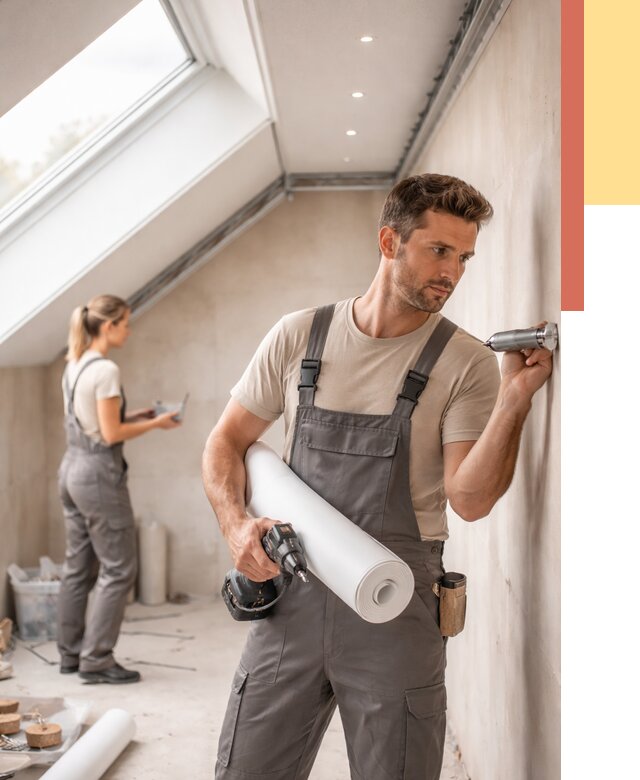 Монтаж натяжного потолка на мансарде в Ленинске-Кузнецком от 3577 руб. | ОТДЕЛОЧНИК-Лнн