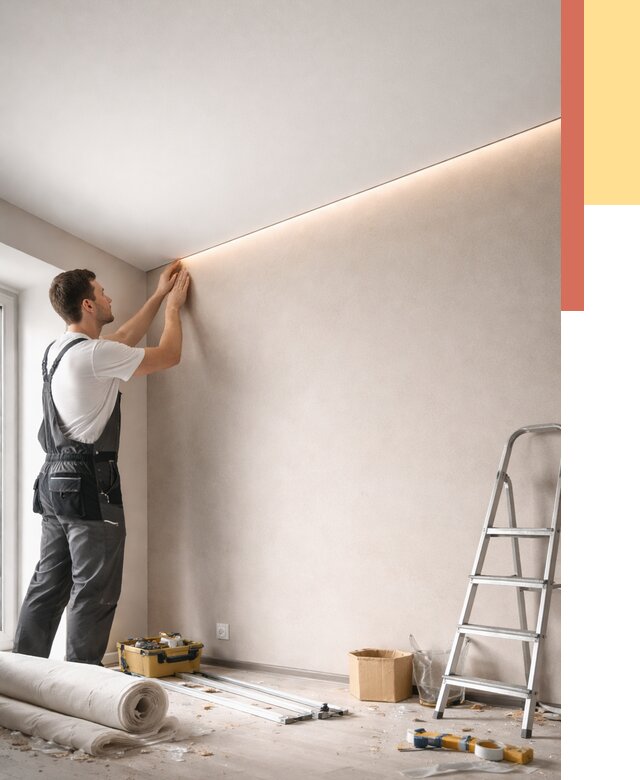 Теневые натяжные потолки в Ленинске-Кузнецком от 8381 руб. под ключ | ОТДЕЛОЧНИК-Лнн