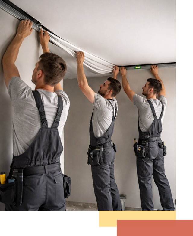 Теневые натяжные потолки в Ленинске-Кузнецком: монтаж и отделка быстро и качественно