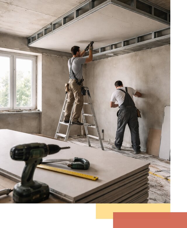 Двухуровневый потолок из гипсокартона в Ленинске-Кузнецком