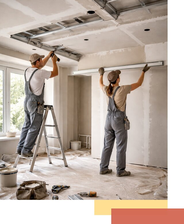 Монтаж многоуровневого потолка из гипсокартона в Ленинске-Кузнецком