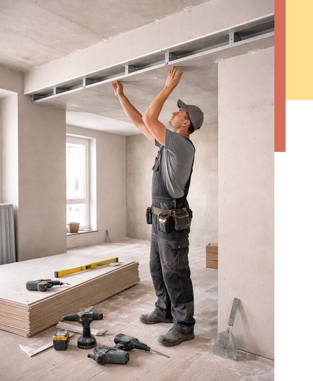 Потолок из гипсокартона с нишей в Ленинске-Кузнецком от 1278 руб. под ключ | ОТДЕЛОЧНИК-Лнн