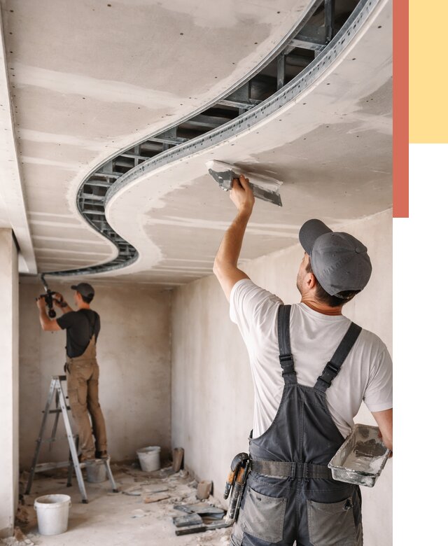 Криволинейный потолок из гипсокартона в Ленинске-Кузнецком от 2146 руб./м2 | ОТДЕЛОЧНИК-Лнн