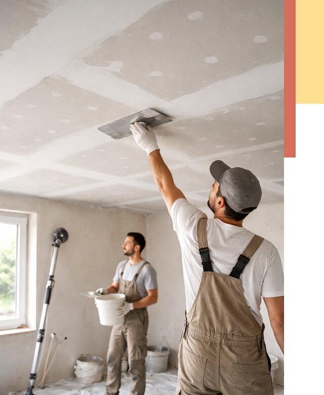 Шпаклевка потолка из гипсокартона в Ленинске-Кузнецком от 3271 руб./м2 — услуги под ключ | ОТДЕЛОЧНИК-Лнн