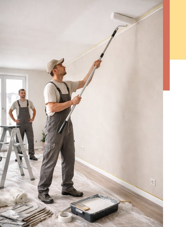 Покраска потолка из гипсокартона в Ленинске-Кузнецком от 4599 руб./м2 — услуги под ключ | ОТДЕЛОЧНИК-Лнн