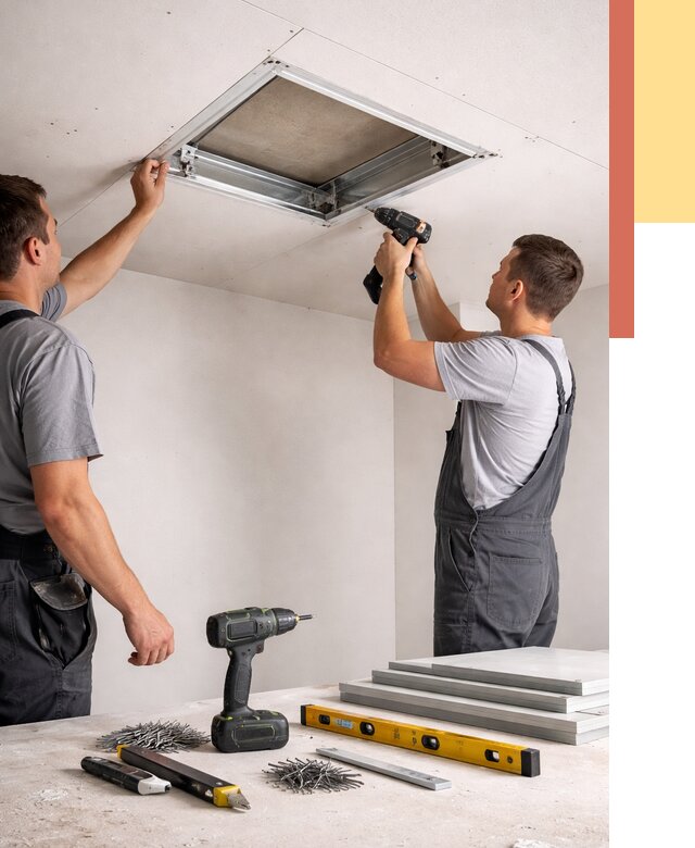 Установка люка в потолок ГКЛ в Ленинске-Кузнецком от 2555 руб. под ключ | ОТДЕЛОЧНИК-Лнн