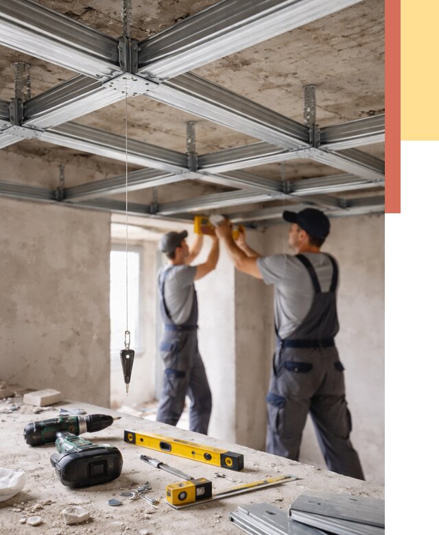 Монтаж каркаса потолка из профиля в Ленинске-Кузнецком от 4599 руб. — услуги ОТДЕЛОЧНИК-Лнн