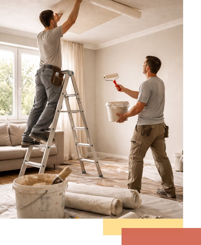 Поклейка обоев на потолок в Ленинске-Кузнецком — качественно и быстро