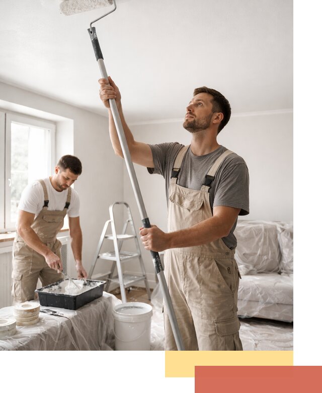 Покраска потолка водоэмульсионной краской в Ленинске-Кузнецком