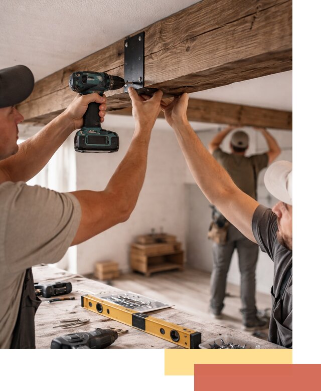 Монтаж декоративных потолочных балок в Ленинске-Кузнецком