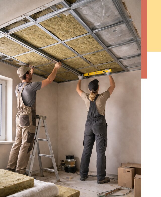 Шумоизоляция потолка в Ленинске-Кузнецком от 1278 руб. под ключ — услуги ОТДЕЛОЧНИК-Лнн